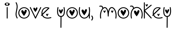 I Love You, Monkey font preview